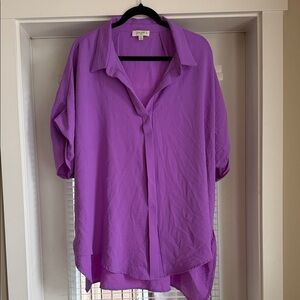 Umgee Vibrant Purple Button Down Shirt